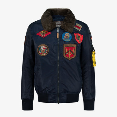TOP GUN® OFFICIAL B-15 MEN'S FLIGHT BOMBER JACKET WITH PATCHES