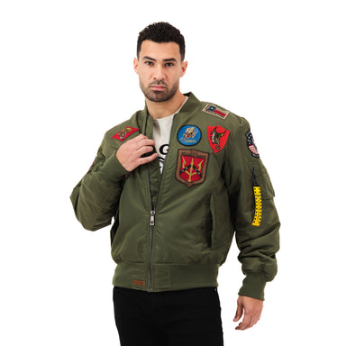 TOP GUN® MA-1 NYLON BOMBER JACKET WITH PATCHES – Top Gun Arabia