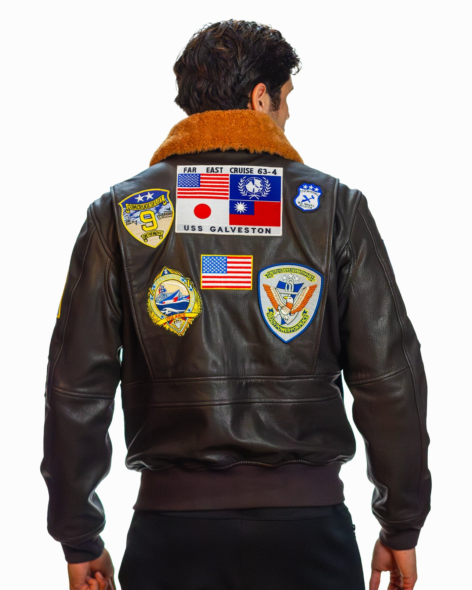 TOP GUN® OFFICIAL SIGNATURE SERIES JACKET 1.0-Back #color_dark-brown