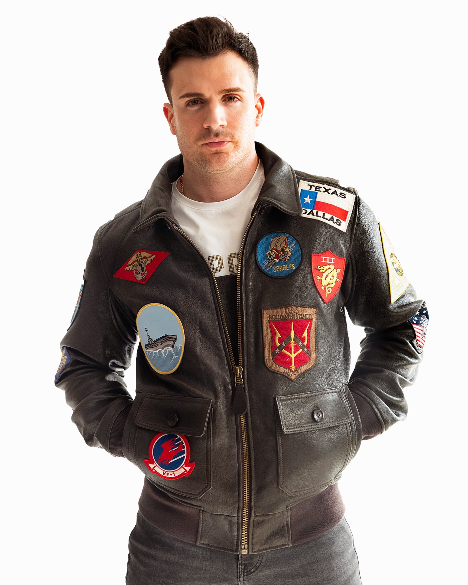 TOP GUN® OFFICIAL SIGNATURE SERIES JACKET 1.0-Front #color_dark-brown