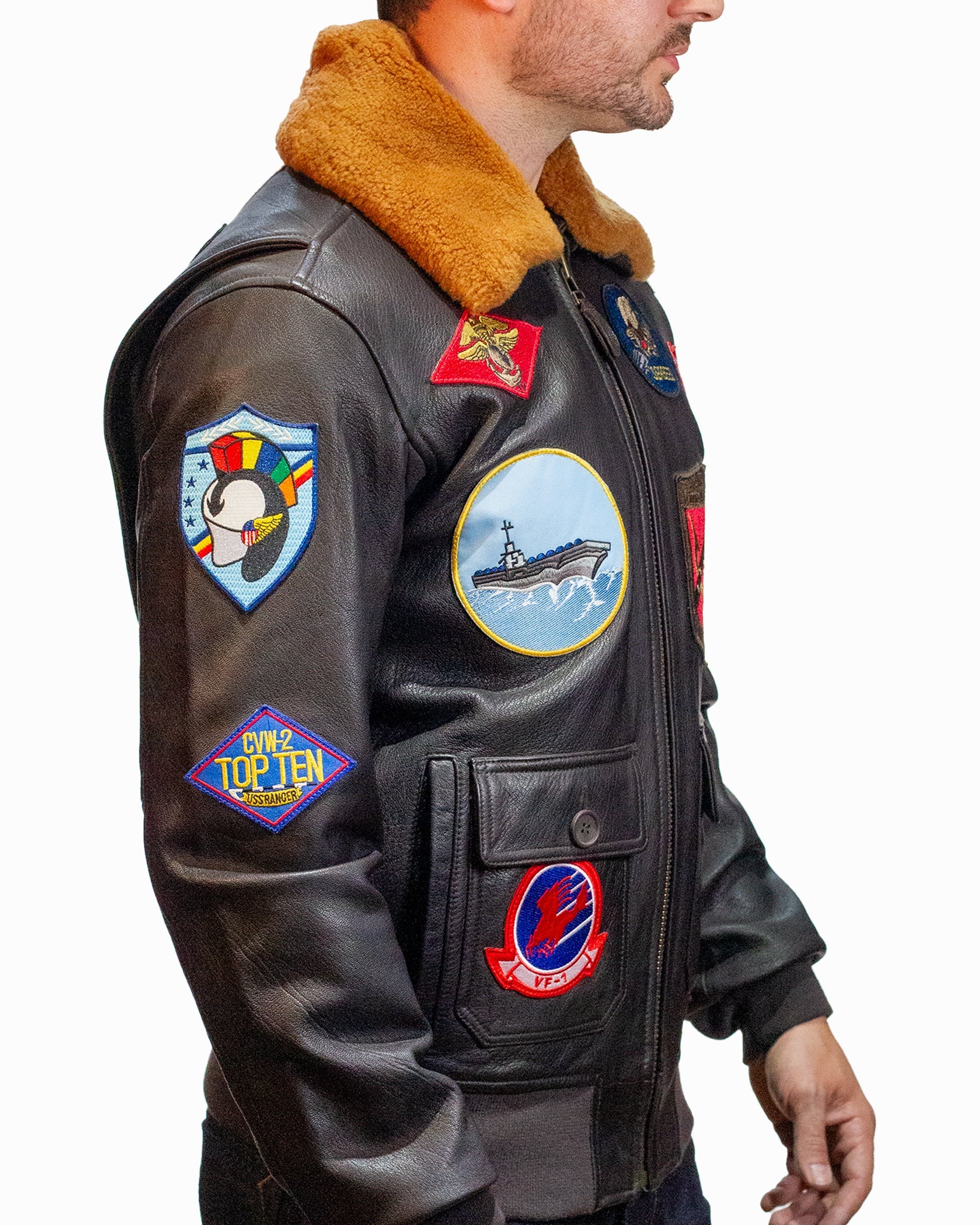 TOP GUN® OFFICIAL SIGNATURE SERIES JACKET 1.0-Side #color_dark-brown