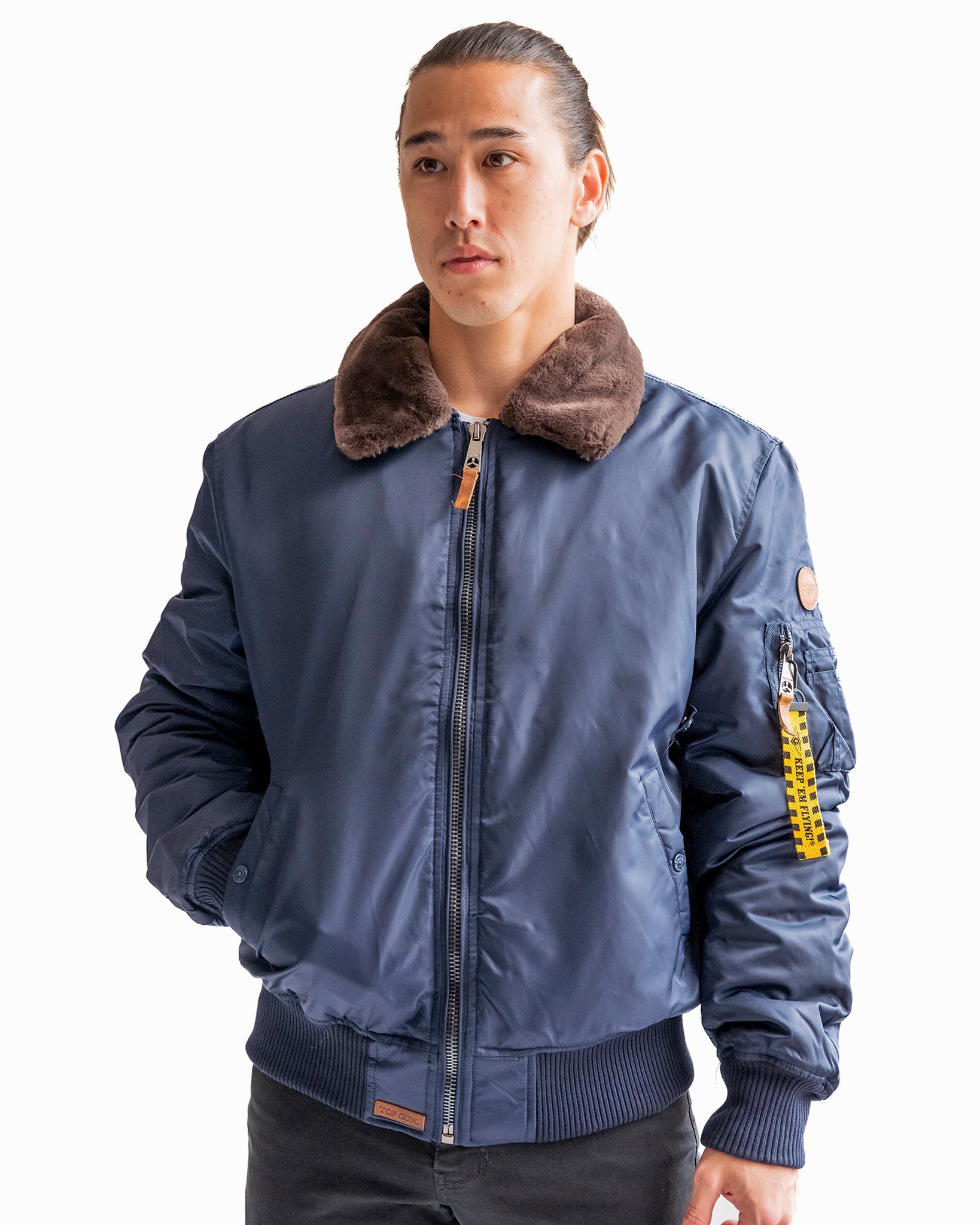 TOP GUN® B-15 MEN'S HEAVY DUTY FLIGHT BOMBER JACKET-Navy #color_navy